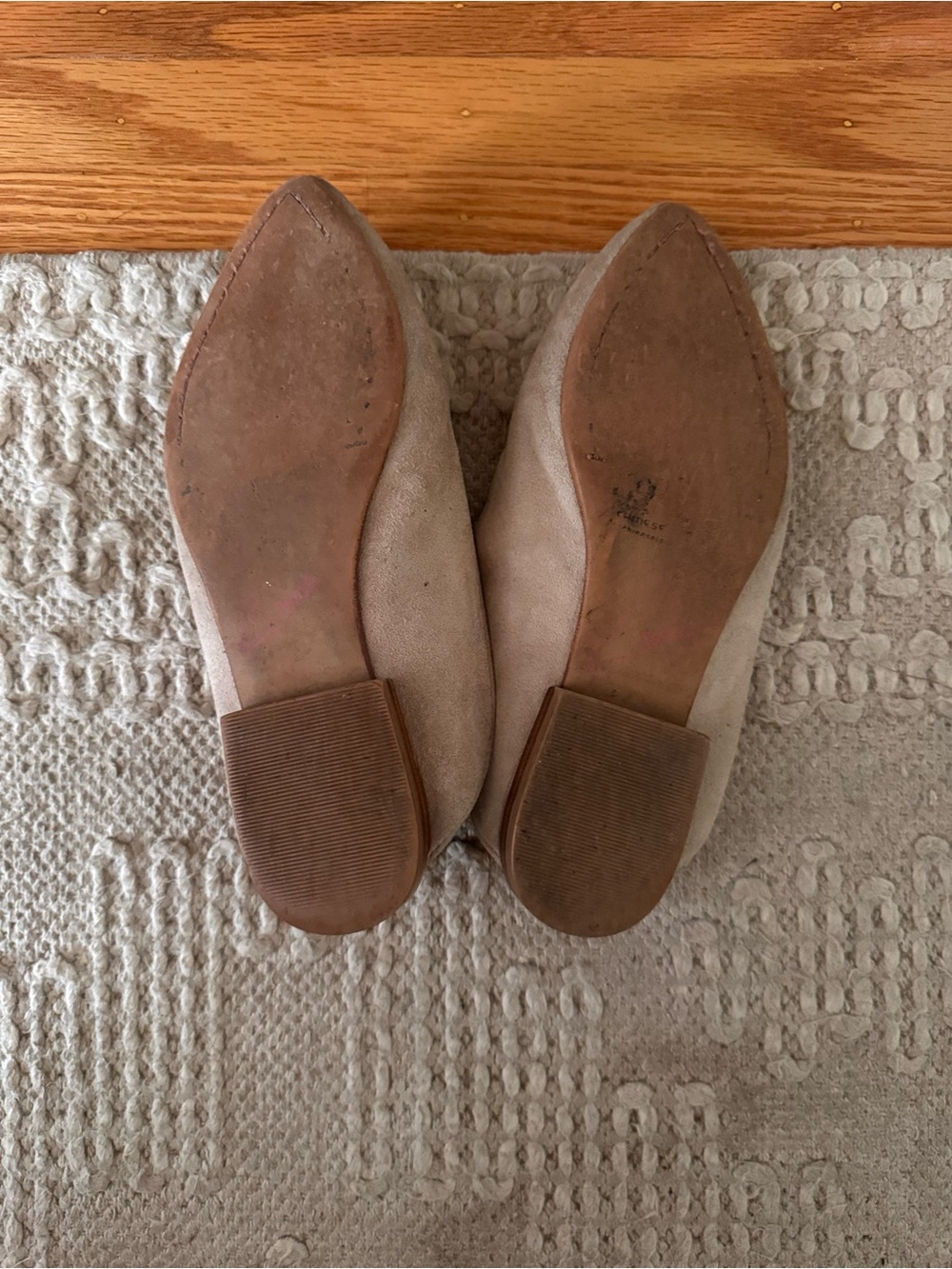 Suede Pointed-Toe Slip-On Mules in Beige - Picture 4 of 6
